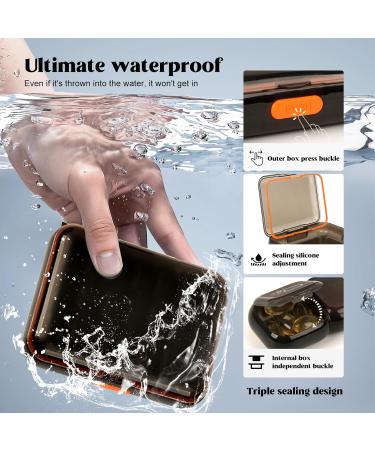 21-Grids Pill Organizer - Waterproof 7-Day Weekly Pill Box for Vitamins Fish Oil & Supplements | Push Button Daily Case - Buy Online on GoSupps.com