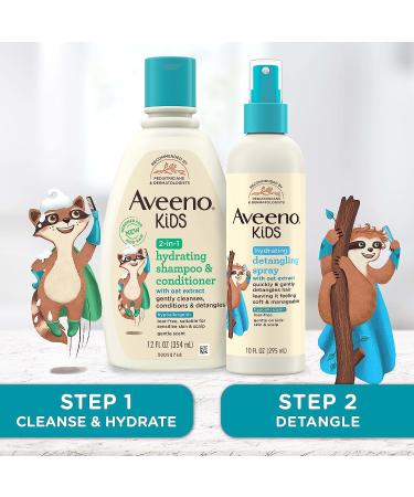 Aveeno Kids Hydrating Detangling Spray with Oat Extract - Tear-Free, Hypoallergenic Formula for Gentle Hair Detangling - 10 fl. Oz - Buy Online on GoSupps.com