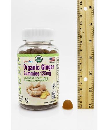 Organic Ginger Gummies 125mg for Nausea Management and Digestive Health  60 Count - Buy Online on GoSupps.com