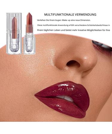 Matte Lip Gloss - Two-tone lipstick matte lip gloss matte makeup multifunctional lip stain two-tone lip gloss non-sticky moisturizing lipstick L - Buy Online on GoSupps.com