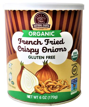 Organic French Fried Crispy Onions - Kosher, Vegan, Gluten-Free, NON-GMO, USDA Organic - 6 Oz (1 Pack Total of 6 Oz) 6 Ounce (Pack of 1)