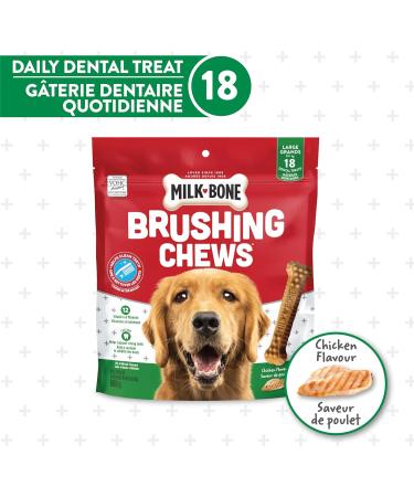 Milk-Bone Brushing Chews Dental Treats for Large Dogs Daily Oral Care 18 Treats 18 Treats Large Dog - Buy Online on GoSupps.com