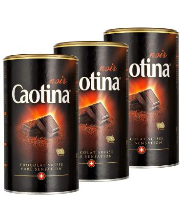 Caotina noir cocoa powder with dark Swiss chocolate hot chocolate drinking chocolate pack of 3 3 x 500g 3x500g