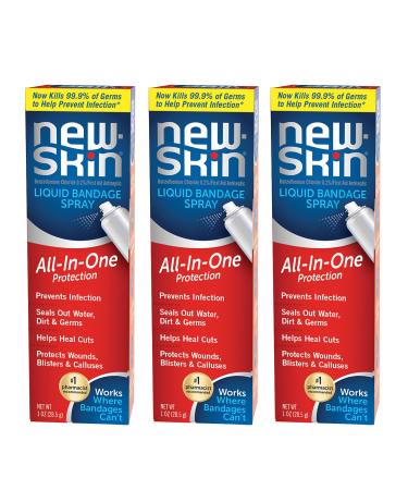 New-Skin Liquid Bandage Spray, 1 Ounce (Pack of 3)- Packaging May Vary