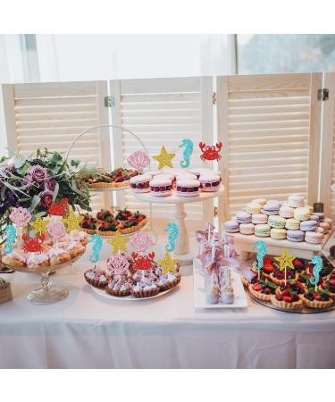 24 PCS Ocean Sea Theme Cupcake Toppers Sea Theme Birthday Party Cupcake Picks Dessert Decorations Supplies Baby Shower Birthday Anniversary Party Supplies - Buy Online on GoSupps.com