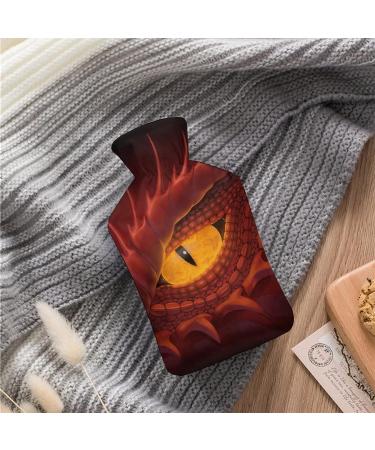 Dragon Eyes Red Hot Water Bottle with Plush Cover - Hand Warmer for Adults & Kids | 26.5x15.3cm - Fast International Shipping - Buy Online on GoSupps.com