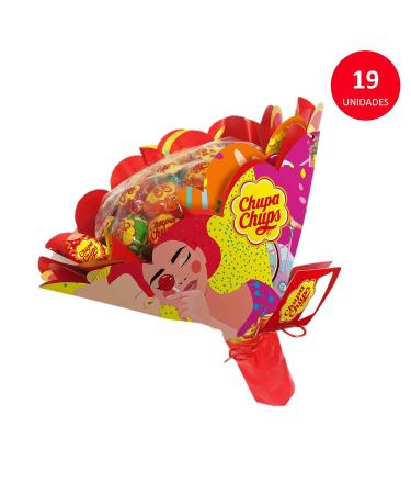 Chupa Chups Lollipop Bouquet - 19 Lollipops in 6 Varieties | Perfect Gift for Birthdays Anniversaries Valentine's & Mother's Day (Pack of 2) - Buy Online on GoSupps.com