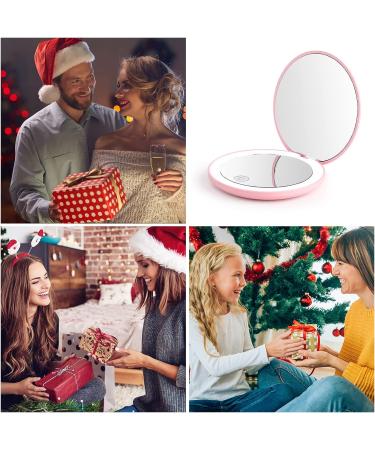 JRKJ LED Travel Makeup Mirror 10x Magnifying | Portable Folding Mirror for Purse | Round White - Buy Online on GoSupps.com