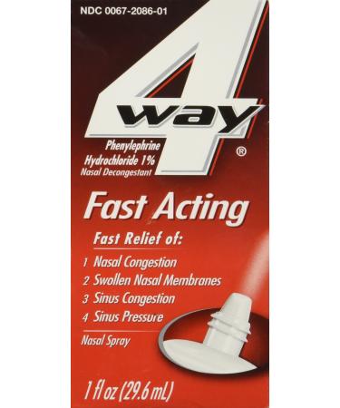 4-Way Fast Acting Nasal Spray, 1 Fl Oz 1 Fl Oz (Pack of 1)