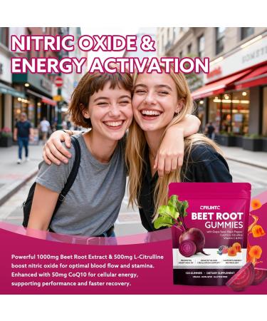 Beetroot Gummies - Beet Root for High Blood Pressure Supplements with Grape Seed Extract + CoQ10 + Black Pepper Extract + L-Citrulline + Vitamin C B12 Ultimate Heart for Blood Flow & Energy, 120 Count - Buy Online on GoSupps.com
