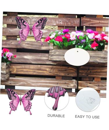 Zerodeko Outdoor Fence 1pc Wrought Iron Butterfly Wall Hanging 3d Vintage Model Inspirational Wall Hanging 25x21.4cm Pink - Buy Online on GoSupps.com