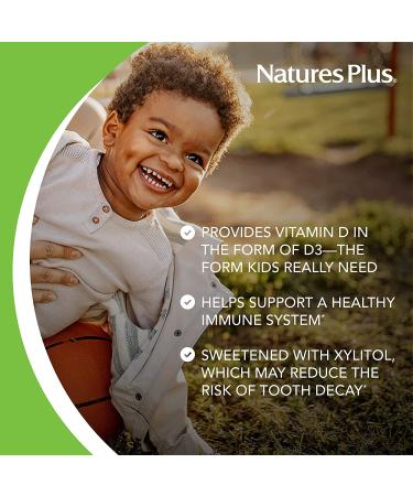 Nature's Plus Animal Parade Vitamin D3 500 IU - Natural Black Cherry Flavor - 90 Tablets - Buy Online on GoSupps.com