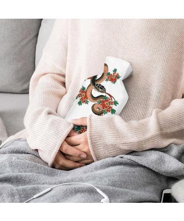 Snake Flower Hot Water Bottle with Cover - Plush Bed Bottle Hand Warmer for Adults & Children | 26.5x15.3cm - Buy Internationally - Buy Online on GoSupps.com