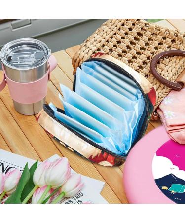 Muoooum Merry Christmas Pattern Ladies Tie Storage Bag - Portable Menstrual Cup & Bandage Pads Organizer for Teens - Buy Online on GoSupps.com