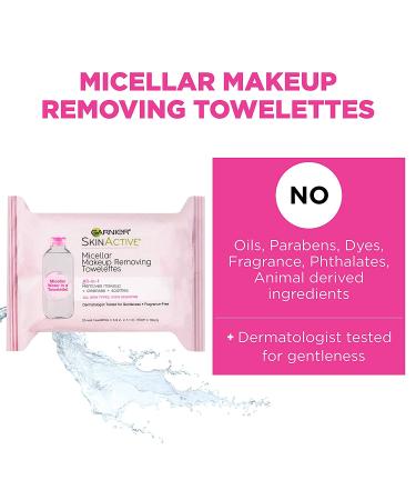 Garnier SkinActive Micellar Makeup Removing Towelettes - All-in-1 Cleansing, 25 Count - Buy Online on GoSupps.com