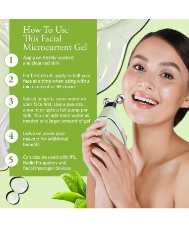 IndulgeMe Facial Conductive Gel for Microcurrent Device with Korean Green Tea Extract Aloe Leaf Water Hyaluronic Acid - Primer Conducting Gel for Face/Body Sculpting RF Red Light Therapy (8.45 oz) - Buy Online on GoSupps.com