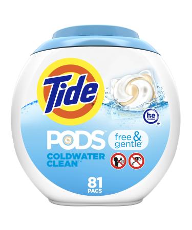 Tide PODS Free & Gentle Laundry Detergent Soap Pods, 81 count 81 Count (Pack of 1)