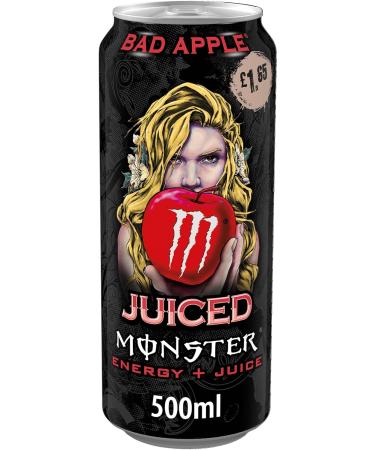Monster Energy Drink Bad Apple 500ml Cans New Flavour Fresh Stock (12 Cans x 500ml) Bad Apple 12 Cans x 500ml - Buy Online on GoSupps.com