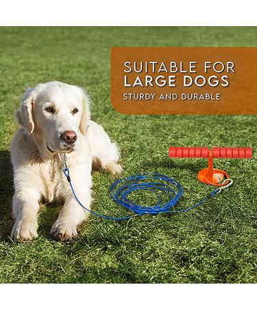 Sliridog 3m Dog Pile Anchor & Cable - Strongest Pet Safety Solution for Large Dogs (Up to 90kg) - Ideal for Courtyards Beaches & Camping - Sunset Chevron Design - Buy Online on GoSupps.com