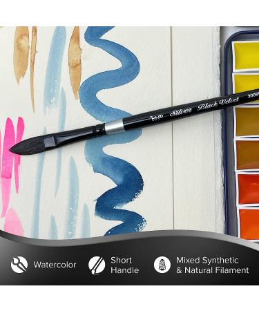 Silver Black Velvet Watercolor Paint Brush - 3/8 Inch Short Handle - Buy Online on GoSupps.com