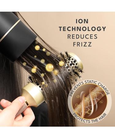 LEBENLANG Hair Dryer Ionic 2100W - Anti-Spliss with Cold Air Mode | Powerful Portable Travel Hairdryers for Women & Men Mens I UK Lightweight Hairdryer F hn F n Hair dryers Hair-Dryer Blow Hair Drier Black & Gold - 2100w - Foldable - Buy Online on GoSupps.com