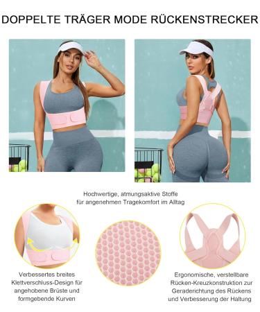Junlan Adjustable Posture Corrector for Men & Women | Back Support Shoulder Belt | Pink XS-S | Posture Trainer for Neck Shoulder & Back - Buy Online on GoSupps.com