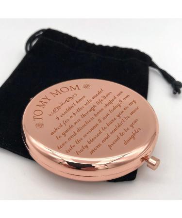 Personalized Travel Makeup Mirror for Mom - Rose Gold Compact Gift for Mother's Day & Birthdays | Warehouse No.9 - Buy Online on GoSupps.com