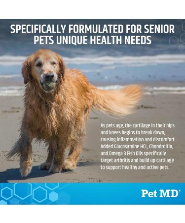 Pet MD Senior Multivitamin for Dogs & Cats - Liquid Vitamins with Calcium, Glucosamine, and Minerals - 250 mL - Buy Online on GoSupps.com