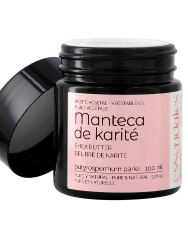 Essenciales Pure Organic Shea Butter Essentials - 100ml Organic Unrefined - Natural First Cold-Pressed Shea Butter