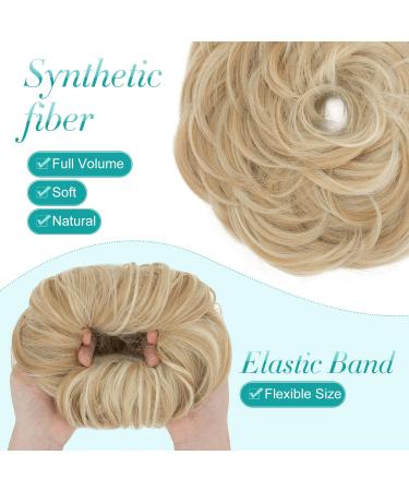 S-Noilite Curly Messy Bun Scrunchie - Synthetic Ash Brown Mix Bleach Blonde Ponytail Extension - Buy Online on GoSupps.com