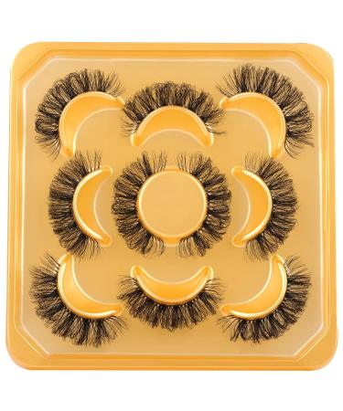 D Curl Fluffy Russian Mink Lashes - Natural Soft Handmade False Eyelashes with Clear Band - Reusable Pack of 5 - Buy Online on GoSupps.com