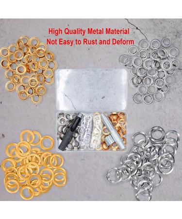 EuTengHao 100 Sets Metal Grommet Tool Kit 1/2 Inch for DIY Crafts - Silver & Gold - Buy Online on GoSupps.com
