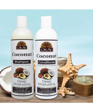 OKAY Coconut Hair Care Set - Deep Moisturizing Shampoo & Conditioner (2 x 12 Oz) | International Shipping - Buy Online on GoSupps.com