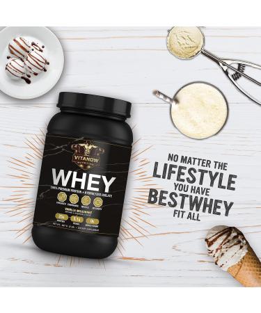 VITANOW NUTRITION Whey Protein 907G - Sugar Free Vanilla Milkshake Flavor - 28 Servings - Buy Online on GoSupps.com