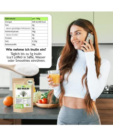 EWL Organic Inulin Powder 550g | Agave Fiber Supplement | 100% Natural & Bio | High-Fiber Nutritional Boost - Buy Online on GoSupps.com