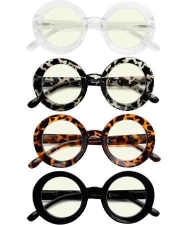 Eyekepper 4 Pack Stylish Round Reading Glasses for Women - Fashionable 3.0x BB40 Lenses - International Shipping Available - Buy Online on GoSupps.com