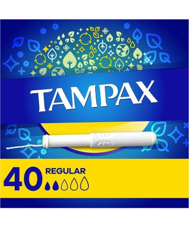 Tampax Cardboard Applicator Tampons - Regular Unscented 40 Count | International Shipping Available - Buy Online on GoSupps.com