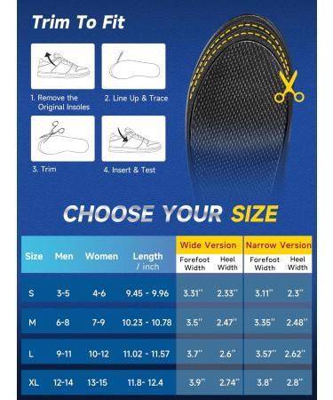 Performance Carbon Fiber Insoles - Arch Support & Shock Absorption for Plantar Fasciitis Relief | Men's & Women's Sizes S Wide (M 3-5 / W 4-6 - Buy Online on GoSupps.com