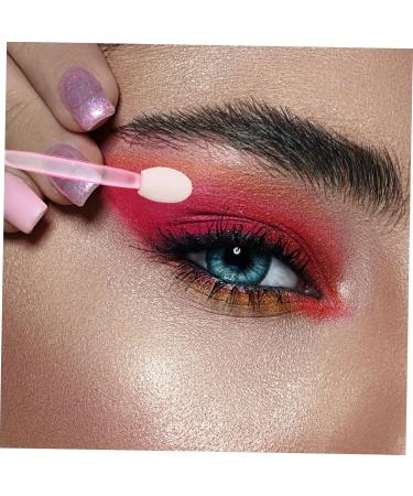 Mikinona 100pcs Eye Shadow Stick Eyeliner Applicator Brush Eyeshadow Applier Comestic Mini Pink Rubber Cotton 6.20X0.50X0.50CM Pink - Buy Online on GoSupps.com