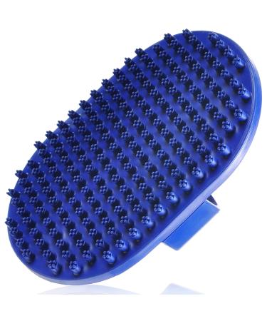 Dog Grooming Brush - Dog Bath Brush - Cat Grooming Brush - Dog Washing Brush - Rubber Dog Brush - Dog Hair Brush - Dog Shedding Brush - Pet Shampoo Brush for Dogs and Cats with Short or Long Hair Blue