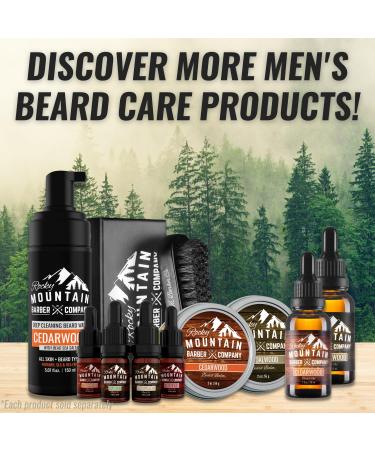 Rocky Mountain Barber Co. Men's Sandalwood Beard Oil - Nourishing Grapeseed Coconut & Argan Oils | Authentic Sandalwood Essence - Buy Online on GoSupps.com