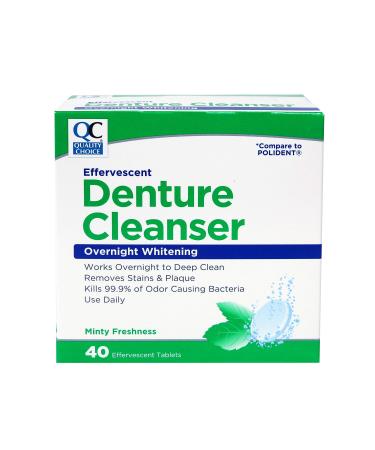 Quality Choice (Pack of 3) Each Denture Cleanser PT#63551595948 (40 Tablets)