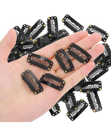 50 Pieces Black Hair Extension Clips - Durable 6 Teeth Silicone Metal Wig Clips for Women - Buy Online on GoSupps.com