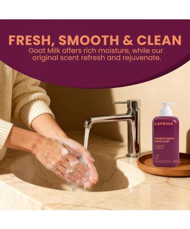 Caprina Liquid Hand Soap, Fresh Goat s Milk, 500 ml, Original Formula, Gentle Daily Cleanser for Hands Original 500 ml (Pack of 1) - Buy Online on GoSupps.com