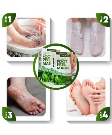 Elobara Foot Peel Mask 2 Pack - Exfoliate Dead Skin, Repair Cracked Heels & Calluses for Baby Soft Feet - Hydrating & Pain-Free Treatment for Smooth, Silky Skin - Buy Online on GoSupps.com
