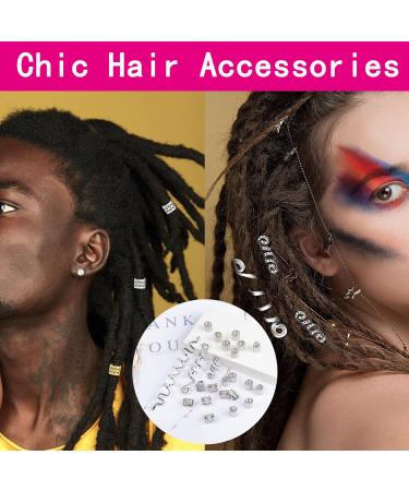 XCSJ 28-Piece Dreadlocks Jewelry Set | Adjustable Metal Cuffs & Pearls Hair Clips | Unique Accessories for Men & Women | Silver Dreadlocks Decoration - Buy Online on GoSupps.com