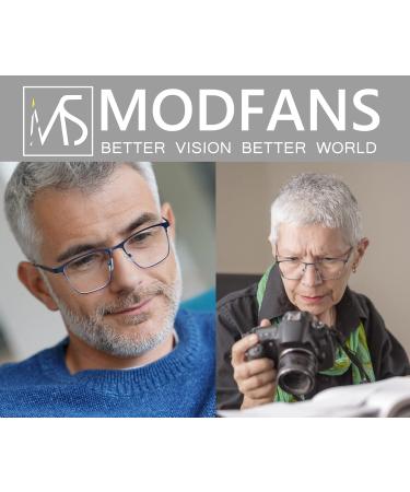 Buy MODFANS 3 Pack Reading Glasses for Men - Blue Light Filter Metal Frame Rectangle Style Stainless Steel - Black Grey Blue +3.00 - Buy Online on GoSupps.com