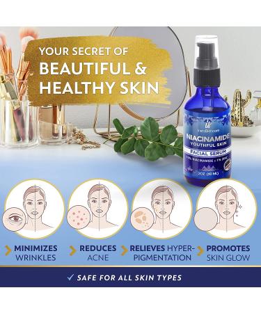 2oz Niacinamide Serum for Face 10% with Zinc & Vitamin B3 - Acne Treatment, Pore Minimizer & Dark Spot Remover - Buy Online on GoSupps.com