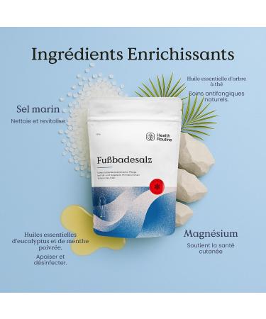 Health Routine Fusbadezals Sels de bain pour les pieds avec huile d arbre th Pour le soin et l hygi ne des pieds base d ingr dients 100% naturels (1 Pack) - Buy Online on GoSupps.com