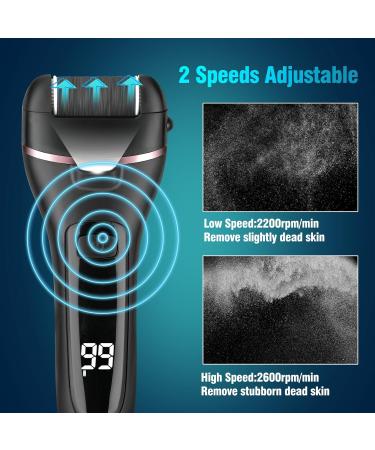 Yooikeey Electric Foot Callus Remover - 16 in 1 Pedicure Kit for Dead Skin & Cracked Heels | 2 Speed Electric Foot Scrubber with 3 Roller Heads - International Shipping - Buy Online on GoSupps.com